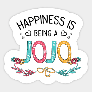 Happiness Is Being A Jojo Wildflowers Valentines Mothers Day Sticker